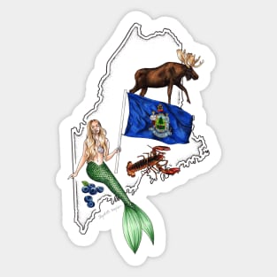 Maine Mermaid Sticker